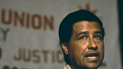 Cesar Chavez speaking in 1972. National Farm Workers Association. United Farm Workers of America. Labor leader. Activist.