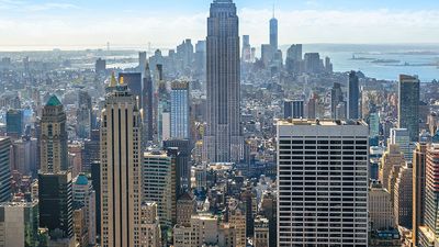 Beautiful skyline of Midtown Manhattan from Rockefeller Observatory - Top of the Rock - New York, USA