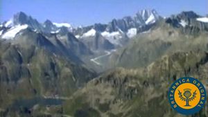 Fly over the Alps to behold the Wipp Valley at the Europabrücke and the Aletsch Glacier