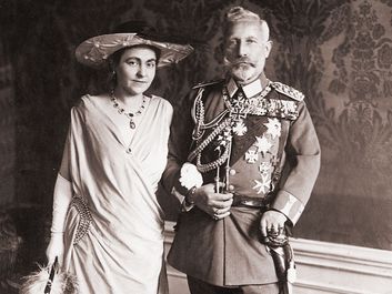 Kaiser William II with his second wife Hermine Reuss on their wedding day, November 9, 1922.